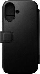 MODERN LEATHER FOLIO BLACK FOR IPHONE 16 NOMAD