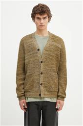 ΜΑΛΛΙΝΗ ΖΑΚΕΤΑ LOKI WOOL COTTON RIB CARDIGAN ΧΡΩΜΑ: ΠΡΑΣΙΝΟ, N45.0618.8096 NORSE PROJECTS