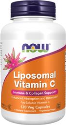 FOODS LIPOSOMAL VITAMIN C ΣΥΜΠΛΗΡΩΜΑ ΔΙΑΤΡΟΦΗΣ ΜΕ ΒΙΤΑΜΙΝΗ C ΛΙΠΟΣΩΜΙΑΚΗΣ ΜΟΡΦΗΣ ΥΨΗΛΗΣ ΑΠΟΡΡΟΦΗΣΗΣ ΓΙΑ ΤΗΝ ΕΝΙΣΧΥΣΗ ΤΟΥ ΑΝΟΣΟΠΟΙΗΤΙΚΟΥ & ΤΗΝ ΑΥΞΗΣΗ ΤΗΣ ΠΑΡΑΓΩΓΗΣ ΚΟΛΛΑΓΟΝΟΥ 120 VEG.CAPS NOW