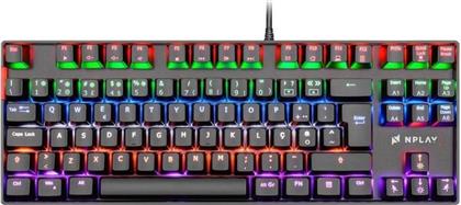 CONQUER 1.0 GAMING ΜΗΧΑΝΙΚΟ ΕΝΣΥΡΜΑΤΟ ΠΛΗΚΤΡΟΛΟΓΙΟ RGB ΜΑΥΡΟ (US) NPLAY