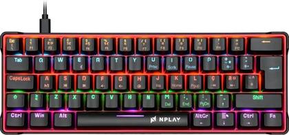 CONQUER 3.0 GAMING ΜΗΧΑΝΙΚΟ ΕΝΣΥΡΜΑΤΟ ΠΛΗΚΤΡΟΛΟΓΙΟ RGB ΜΑΥΡΟ (US) NPLAY