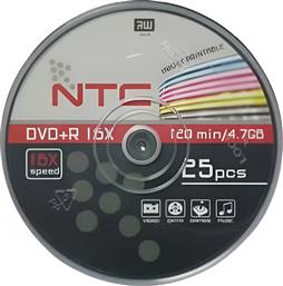 ΔΙΣΚΟΙ CD/DVD DVD+R 4.7GB 25ΤΜΧ NTC