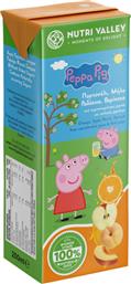 ΧΥΜΟΣ PEPPA PIG ΜΗΛΟ ΠΟΡΤΟΚΑΛΙ ΡΟΔΑΚΙΝΟ ΒΕΡΙΚΟΚΟ (250ML) NUTRI VALLEY