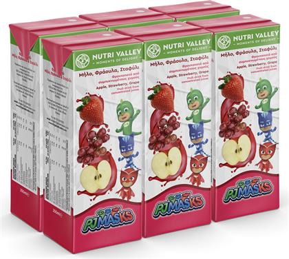 ΦΡΟΥΤΟΠΟΤΟ PJ MASKS ΦΡΑΟΥΛΑ ΜΗΛΟ ΣΤΑΦΥΛΙ (6X250ML) NUTRI VALLEY