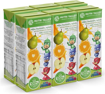 ΦΡΟΥΤΟΠΟΤΟ PJ MASKS ΜΗΛΟ ΠΟΡΤΟΚΑΛΙ ΑΧΛΑΔΙ (6X250 ML) NUTRI VALLEY