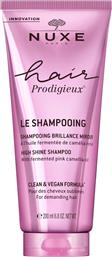 HAIR PRODIGIEUX HIGH SHINE SHAMPOO ΑΠΑΛΟ ΑΡΩΜΑΤΙΚΟ ΣΑΜΠΟΥΑΝ ΜΕ ΕΚΧΥΛΙΣΜΑ ΡΟΖ ΚΑΜΕΛΙΑΣ ΓΙΑ ΘΡΕΨΗ & ΛΑΜΨΗ 200ML NUXE