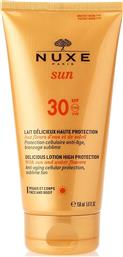 SUN DELICIOUS MILKY LOTION FOR FACE & BODY SPF30 ΑΝΤΗΛΙΑΚΟ ΓΑΛΑΚΤΩΜΑ ΓΙΑ ΠΡΟΣΩΠΟ & ΣΩΜΑ ΥΨΗΛΗΣ ΠΡΟΣΤΑΣΙΑΣ 150ML NUXE