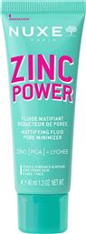 ZINC POWER MATTIFYING FLUID PORE MINIMIZER ΚΡΕΜΑ ΠΡΟΣΩΠΟΥ ΓΙΑ ΜΕΙΩΣΗ ΤΩΝ ΠΟΡΩΝ & ΜΑΤ ΑΠΟΤΕΛΕΣΜΑ, ΜΕ ΨΕΥΔΑΡΓΥΡΟ [PCA] & ΕΚΧΥΛΙΣΜΑ ΛΙΤΣΙ ΓΙΑ ΒΕΛΤΙΩΝΕΙ ΤΗΣ ΥΦΗ ΤΟΥ ΔΕΡΜΑΤΟΣ & ΜΕΙΩΣΗ ΤΟΥ ΣΜΗΓΜΑΤΟΣ & ΤΩΝ ΑΤΕΛΕΙΩΝ 40ML NUXE