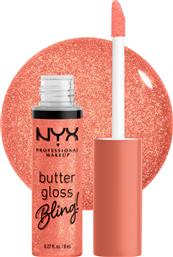 BUTTER GLOSS BLING! ΑΠΑΛΟ & ΜΕΤΑΞΕΝΙΟ LIP GLOSS ΓΙΑ ΛΑΜΠΕΡΑ ΧΕΙΛΗ 8ML - 02 DRIPPED OUT NYX PROFESSIONAL MAKEUP