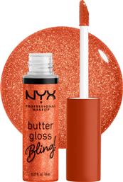 BUTTER GLOSS BLING! ΑΠΑΛΟ & ΜΕΤΑΞΕΝΙΟ LIP GLOSS ΓΙΑ ΛΑΜΠΕΡΑ ΧΕΙΛΗ 8ML - 06 SHIMMER DOWN NYX PROFESSIONAL MAKEUP