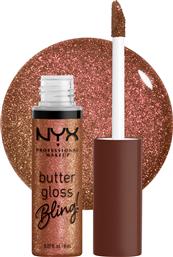 BUTTER GLOSS BLING! ΑΠΑΛΟ & ΜΕΤΑΞΕΝΙΟ LIP GLOSS ΓΙΑ ΛΑΜΠΕΡΑ ΧΕΙΛΗ 8ML - 08 HU$TLA NYX PROFESSIONAL MAKEUP