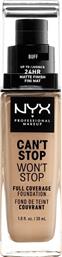 CAN'T STOP WON'T STOP FULL COVERAGE FOUNDATION 30ML BUFF NYX PROFESSIONAL MAKEUP από το ATTICA