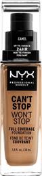 CAN'T STOP WON'T STOP FULL COVERAGE FOUNDATION 30ML CAMEL NYX PROFESSIONAL MAKEUP από το ATTICA