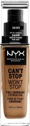 CAN'T STOP WON'T STOP FULL COVERAGE FOUNDATION 30ML GOLDEN NYX PROFESSIONAL MAKEUP από το ATTICA