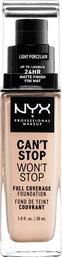 CAN'T STOP WON'T STOP FULL COVERAGE FOUNDATION 30ML LIGHT PORCELAIN NYX PROFESSIONAL MAKEUP από το ATTICA