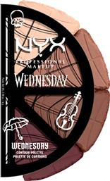 WEDNESDAY STAINED GLASS CONTOUR PALETTE ΠΑΛΕΤΑ CONTOURING ΜΕ 4 ΑΠΟΧΡΩΣΕΙΣ ΕΜΠΝΕΥΣΜΕΝΗ ΑΠΟ ΤΗΝ WEDNESDAY 4 X 2.88G NYX PROFESSIONAL MAKEUP