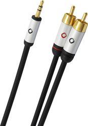 CABLE 3.5MM MALE - 2X RCA MALE ΜΑΥΡΟ 1.5M OEHLBACH