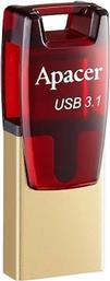APACER AH180 64GB USB 3.1 STICK ΜΕ ΣΥΝΔΕΣΗ USB-A USB-C ΧΡΥΣΟ OEM