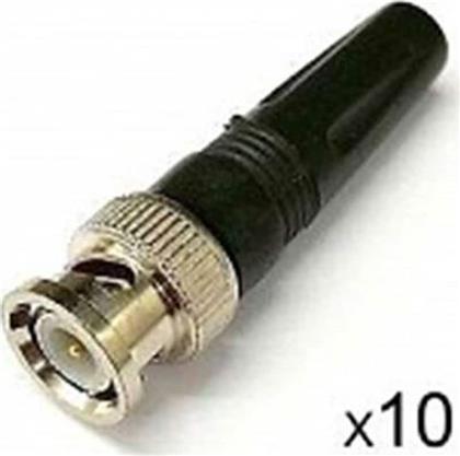 BNC MALE ST-09B CONNECTOR FOR COAXIAL CABLES CC-100 / CC-200 / RG-59, 10PCS OEM