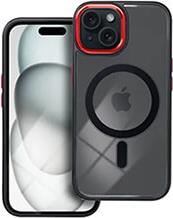 COLOR EDGE MAG COVER CASE WITH MAGSAFE FOR IPHONE 15 BLACK RED OEM