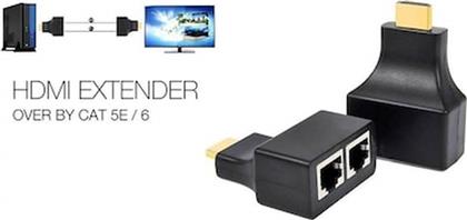 HDMI EXTENDER ΜΕΣΩ ΚΑΛΩΔΙΟΥ UTP CAT-5E/6 ΕΩΣ 30 ΜΕΤΡΑ 1080P 3D OEM