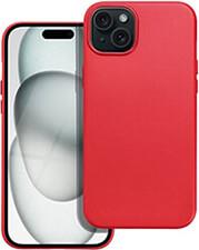 LEATHER MAG COVER FOR IPHONE 15 PLUS RED OEM