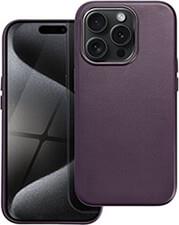 LEATHER MAG COVER FOR IPHONE 15 PRO DARK VIOLET OEM