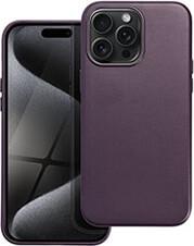 LEATHER MAG COVER FOR IPHONE 15 PRO MAX DARK VIOLET OEM από το e-SHOP