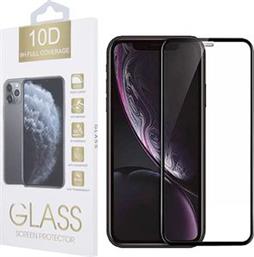 TEMPERED GLASS 10D FOR IPHONE XR / 11 BLACK FRAME OEM