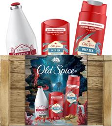 PROMO CAPTAIN AFTER SHAVE LOTION 100ML & DEODORANT STICK 50ML & 3 IN 1 SHOWER GEL & SHAMPOO 250ML & REUSABLE WOODEN BOX 1 ΤΕΜΑΧΙΟ OLD SPICE