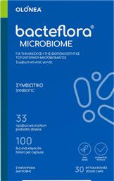 BACTEFLORA MICROBIOME SYNBIOTIC ΣΥΜΠΛΗΡΩΜΑ ΔΙΑΤΡΟΦΗΣ ΜΕ ΠΡΟΒΙΟΤΙΚΑ ΓΙΑ ΤΗΝ ΑΠΟΚΑΤΑΣΤΑΣΗ ΤΗΣ ΙΣΟΡΡΟΠΙΑΣ ΤΟΥ ΕΝΤΕΡΙΚΟΥ ΜΙΚΡΟΒΙΩΜΑΤΟΣ 30VEG.CAPS OLONEA