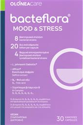 BACTEFLORA MOOD & STRESS ΣΥΜΠΛΗΡΩΜΑ ΔΙΑΤΡΟΦΗΣ ΜΕ ΨΥΧΟΒΙΟΤΙΚΑ, ΜΕΤΑΒΙΟΤΙΚΑ, ΕΚΧΥΛΙΣΜΑ ΣΑΦΡΑΝ & ΒΙΤΑΜΙΝΕΣ ΣΥΜΠΛΕΓΜΑΤΟΣ Β ΓΙΑ ΤΗΝ ΥΠΟΣΤΗΡΙΞΗ ΤΗΣ ΣΥΝΑΙΣΘΗΜΑΤΙΚΗΣ ΙΣΟΡΡΟΠΙΑΣ & ΤΗ ΜΕΙΩΣΗ ΤΟΥ ΑΓΧΟΥΣ 30CAPS OLONEA
