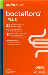 BACTEFLORA PLUS ΣΥΜΠΛΗΡΩΜΑ ΔΙΑΤΡΟΦΗΣ ΜΕ ΠΡΟΒΙΟΤΙΚΑ & ΠΡΕΒΙΟΤΙΚΑ ΓΙΑ ΤΗΝ ΙΣΟΡΡΟΠΙΑ ΤΟΥ ΕΝΤΕΡΙΚΟΥ ΜΙΚΡΟΒΙΩΜΑΤΟΣ & ΤΗΝ ΚΑΛΗ ΛΕΙΤΟΥΡΓΙΑ ΤΟΥ ΕΝΤΕΡΟΥ 30CAPS OLONEA