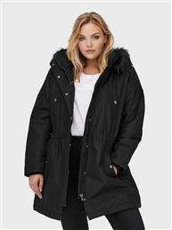 ΜΠΟΥΦΑΝ ΠΑΡΚΑ ΜΕ ΑΠΟΣΠΩΜΕΝΗ ΓΟΥΝΑ PLUS SIZE - ΜΑΥΡΟ ONLY