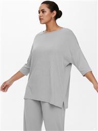 ΜΟΝΟΧΡΩΜΗ ΜΠΛΟΥΖΑ BASIC ΜΕ ΜΑΝΙΚΙ 3/4 PLUS SIZE - ΓΚΡΙ ONLY