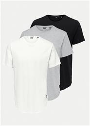 ΣΕΤ 3 T-SHIRTS MATT 22013782 ΕΓΧΡΩΜΟ REGULAR FIT ONLY & SONS