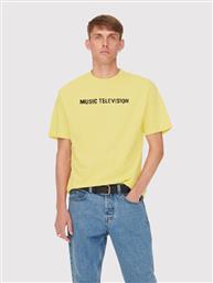 T-SHIRT MTV 22022779 ΚΙΤΡΙΝΟ RELAXED FIT ONLY & SONS από το MODIVO