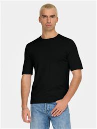 T-SHIRT WYLER 22022928 ΜΑΥΡΟ REGULAR FIT ONLY & SONS
