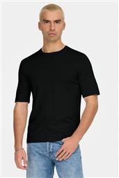 T-SHIRT WYLER 22022928 ΜΑΥΡΟ REGULAR FIT ONLY & SONS