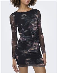 ONLKAYA LIFE LS RUCHING MESH DRESS WVN ONLY