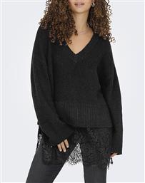ONLVIVIA LS LIFE V-NECK LACE MIX KNIT ONLY
