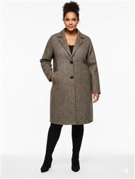 ΠΑΛΤΟ ΜΕ ΚΛΑΣΙΚΗ ΓΡΑΜΜΗ PLUS SIZE - ΜΠΕΖ ONLY