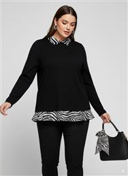 PLUS SIZE ΜΠΛΟΥΖΑ ΜΕ ΓΙΑΚΑ - ΜΑΥΡΟ ONLY