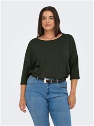 PLUS SIZE ΜΠΛΟΥΖΑ ΜΕ ΜΑΝΙΚΙΑ 3/4 - ΠΡΑΣΙΝΟ ONLY