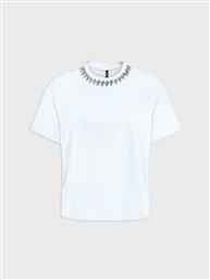 T-SHIRT ΜΕ ΔΙΑΚΟΣΜΗΤΙΚΑ ΤΡΟΥΚΣ - ΛΕΥΚΟ ONLY