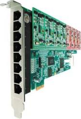 A800E44 8 PORT ANALOG PCI-E CARD + 4 FXS + 4 FXO MODULES OPENVOX
