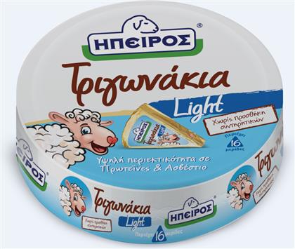 ΤΥΡΑΚΙΑ ΤΡΙΓΩΝΑ LIGHT 16 ΜΕΡΙΔΕΣ ΗΠΕΙΡΟΣ (280G) OPTIMA