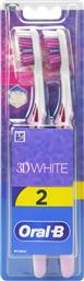 3D WHITE DUO MEDIUM TOOTHBRUSH ΜΕΤΡΙΑ ΧΕΙΡΟΚΙΝΗΤΗ ΟΔΟΝΤΟΒΟΥΡΤΣΑ ΓΙΑ ΕΝΗΛΙΚΕΣ 2 ΤΕΜΑΧΙΑ - ΛΙΛΑ / ΛΙΛΑ ORAL B από το PHARM24