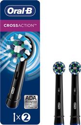 PRO CROSS ACTION ELECTRIC TOOTHBRUSH HEAD BLACK REPLACEMENT ΑΝΤΑΛΛΑΚΤΙΚΕΣ ΚΕΦΑΛΕΣ ΗΛΕΚΤΡΙΚΗΣ ΟΔΟΝΤΟΒΟΥΡΤΣΑΣ ΓΙΑ ΑΦΑΙΡΕΣΗ ΤΗΣ ΠΛΑΚΑΣ, ΠΡΟΣΤΑΣΙΑ ΤΩΝ ΟΥΛΩΝ 2 ΤΕΜΑΧΙΑ ORAL B