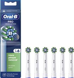 PRO CROSS ACTION MEDIUM ELECTRIC TOOTHBRUSH HEAD WHITE ΑΝΤΑΛΛΑΚΤΙΚΕΣ ΚΕΦΑΛΕΣ ΗΛΕΚΤΡΙΚΗΣ ΟΔΟΝΤΟΒΟΥΡΤΣΑΣ ΓΙΑ ΑΦΑΙΡΕΣΗ ΤΗΣ ΠΛΑΚΑΣ, ΠΡΟΣΤΑΣΙΑ ΤΩΝ ΟΥΛΩΝ & ΜΕΣΑΙΑΣ ΣΚΛΗΡΟΤΗΤΑΣ ΙΝΕΣ ΜΕ ΕΝΔΕΙΞΗ ΑΝΤΙΚΑΤΑΣΤΑΣΗΣ ΤΗΣ ΚΕΦΑΛΗΣ 6 ΤΕΜΑΧΙΑ ORAL B